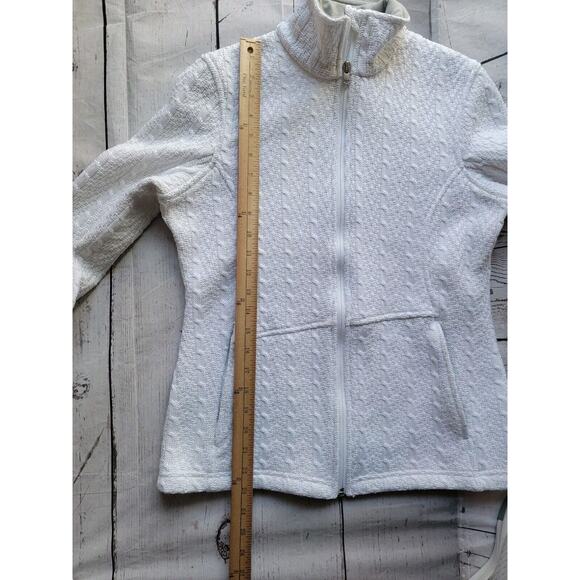 Spyder Stryke Crisp White Women's Major Cable Fleece Jacket Size M Zipper Pocket - Picture 6 of 9